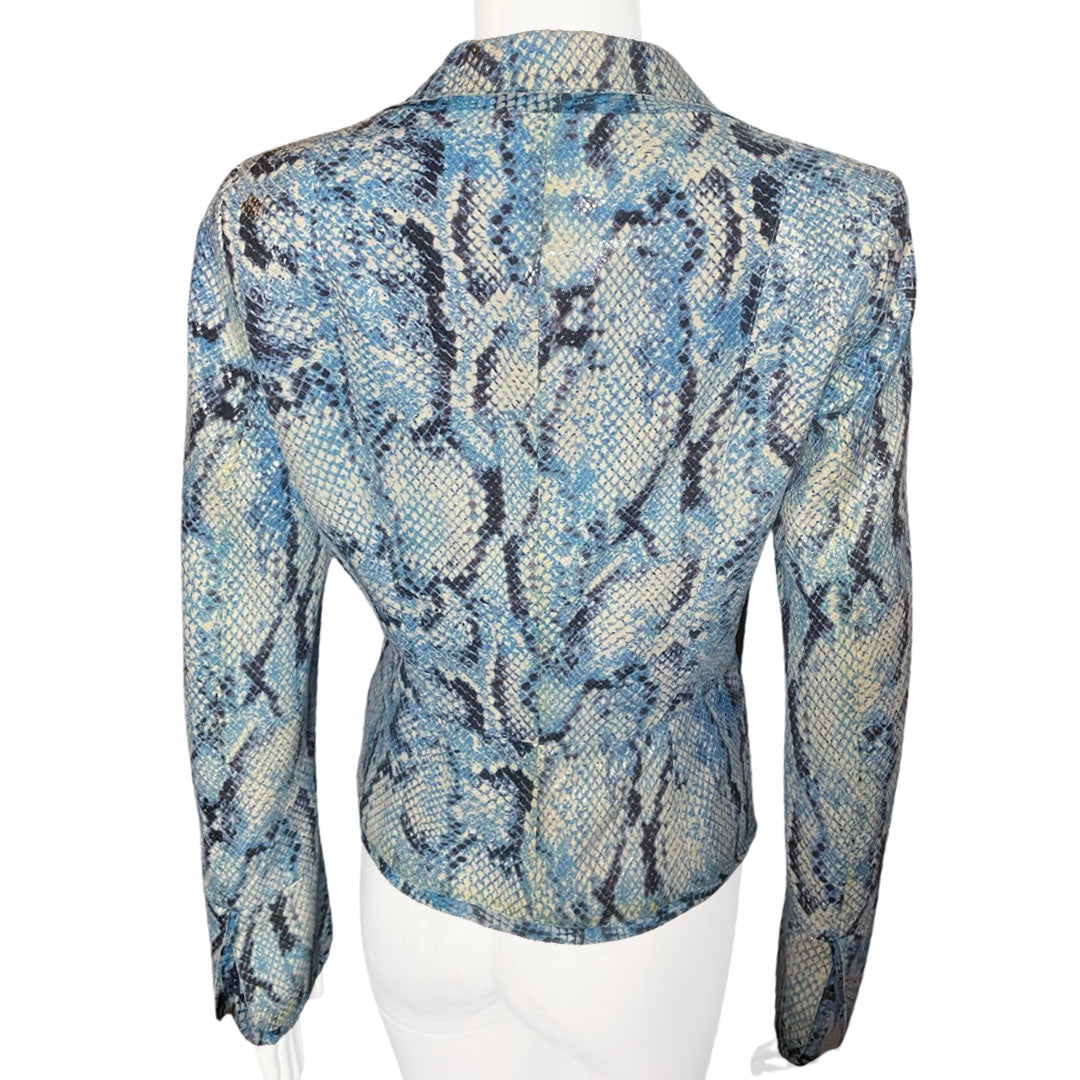 Escada Snake Printed Leather Jacket  - 40