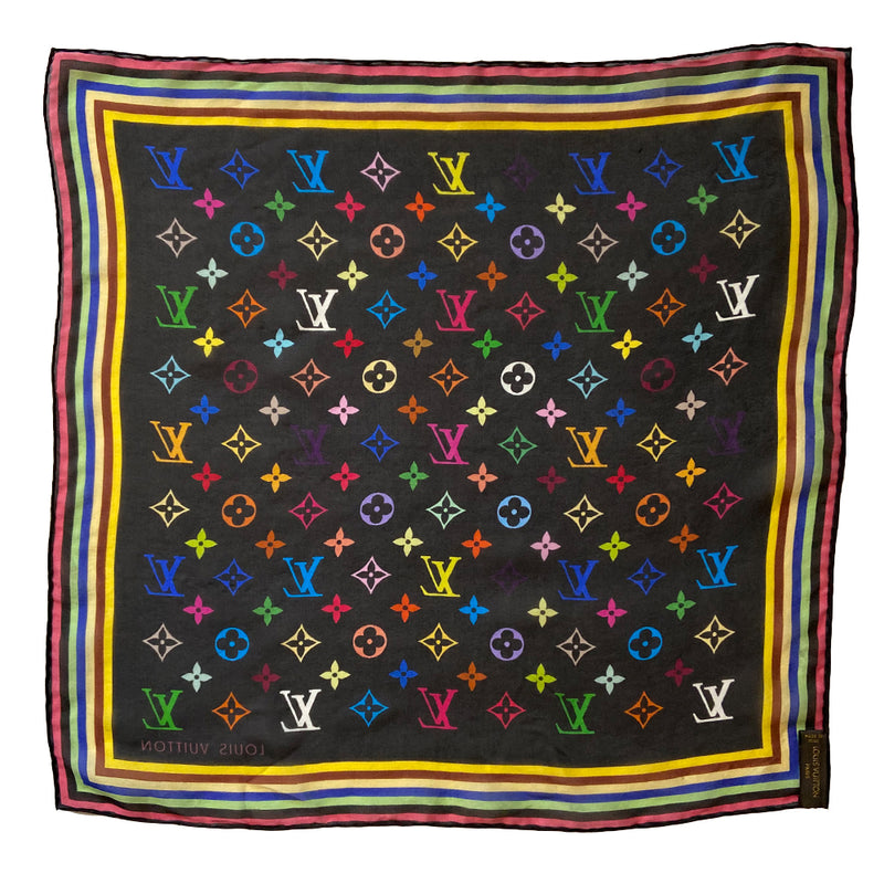 lv monogram multicolor silk