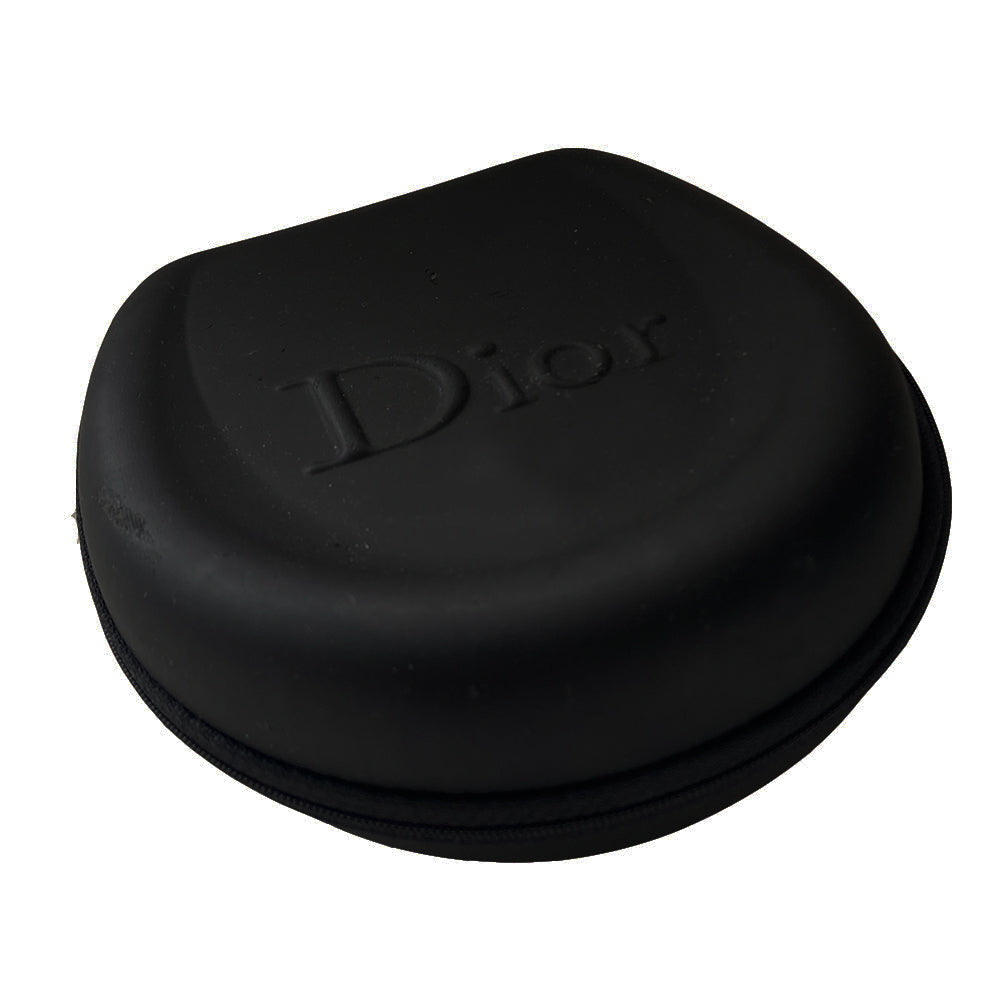 Christian Dior blue wrap around frameless Baby Dior children’s sized shield sunglasses  from John Galliano for Dior with attached non-folding arms Dior logo at temple and left side on lens with star studs at lens edges and nose piece. Case and dust cloth included. 