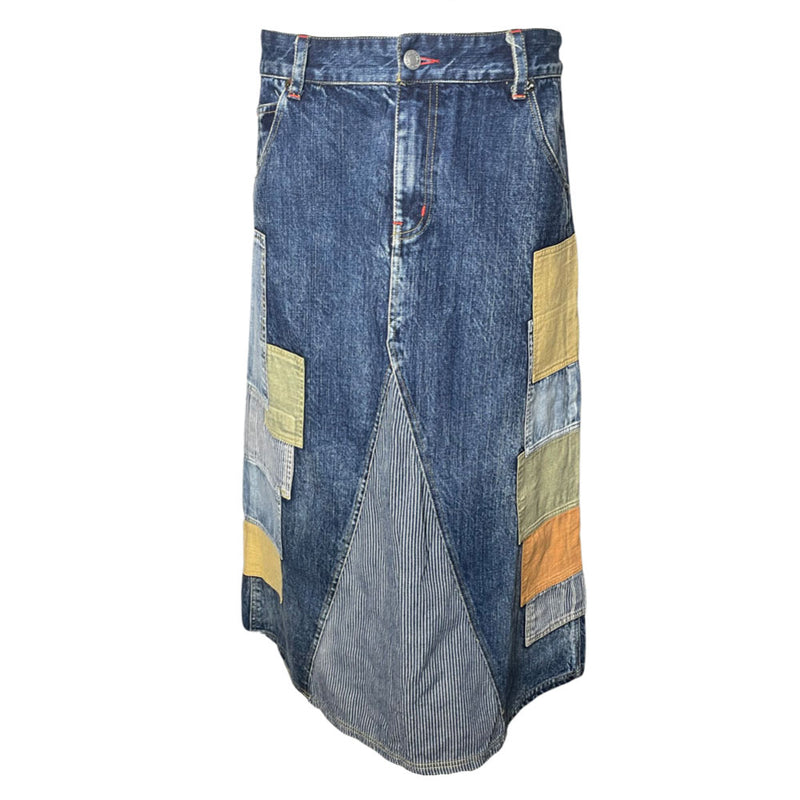 Vintage Patchwork Denim Skirt