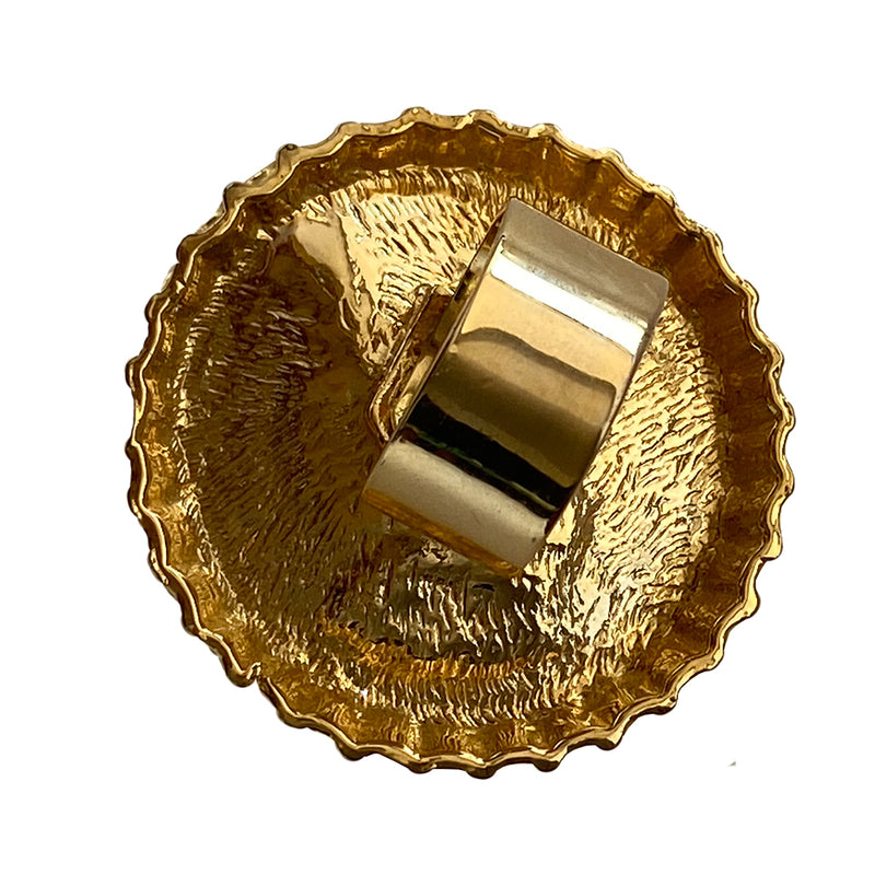 Christian Dior Gold Bottle Cap Logo Ring