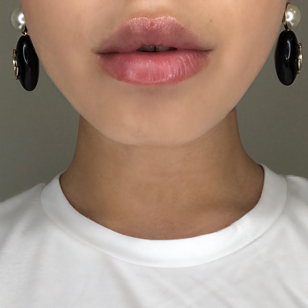 Chanel Heart CC Drop Earrings - Black
