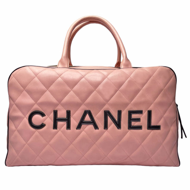 Chanel Fall 1995 Pink Fuchsia Quilted Tweed Double Chain Bag