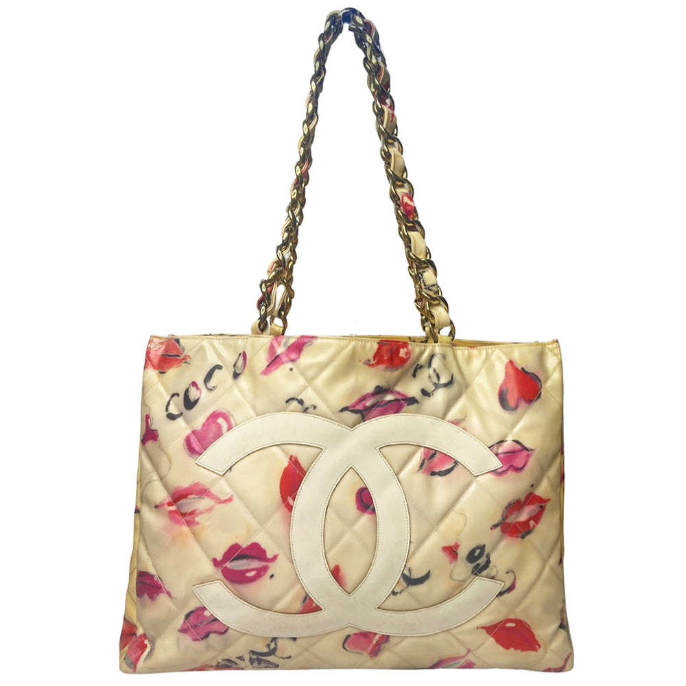 CHANEL Coco Lips and Heart Vinyl Tote - The Purse Ladies