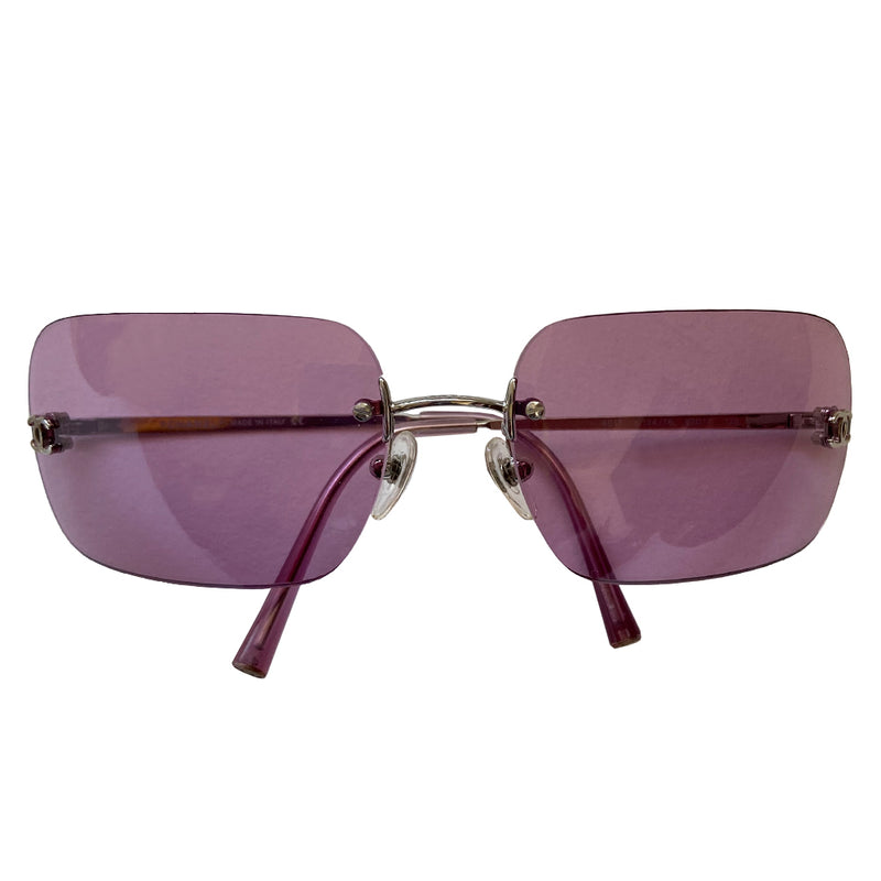 Chanel Purple Frameless Lens CC Logo Sunglasses