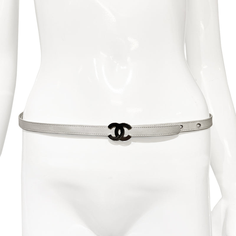 Chanel Metal CC Logo Buckle Leather Belt