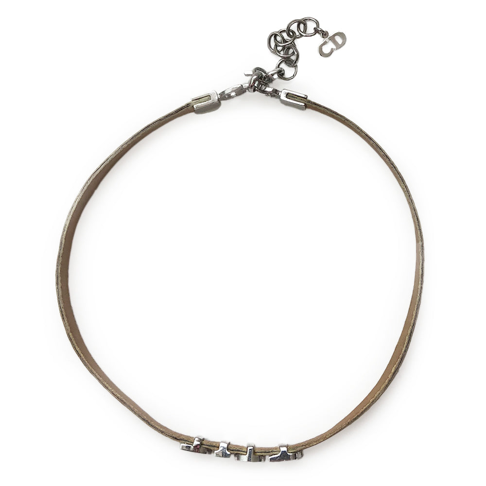 christian dior by john galliano bow leather letter choker