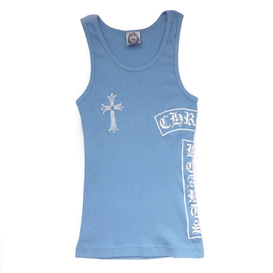 Chrome Hearts Baby Blue Rib Knit Swarovski Crystal Tank - M