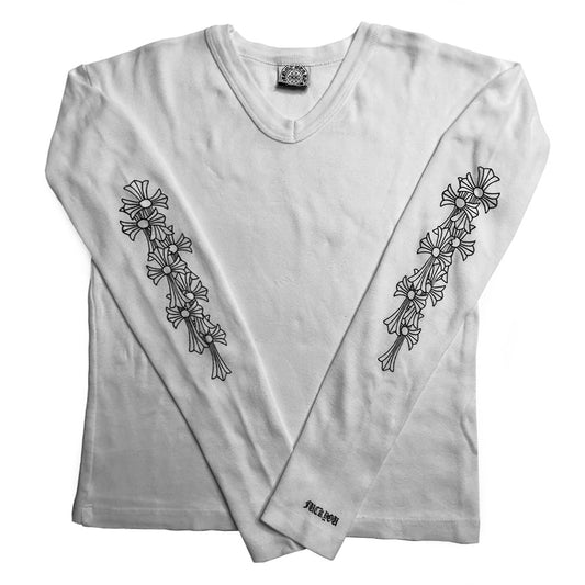 Chrome Hearts Long Sleeved V Neck Tee - O/S