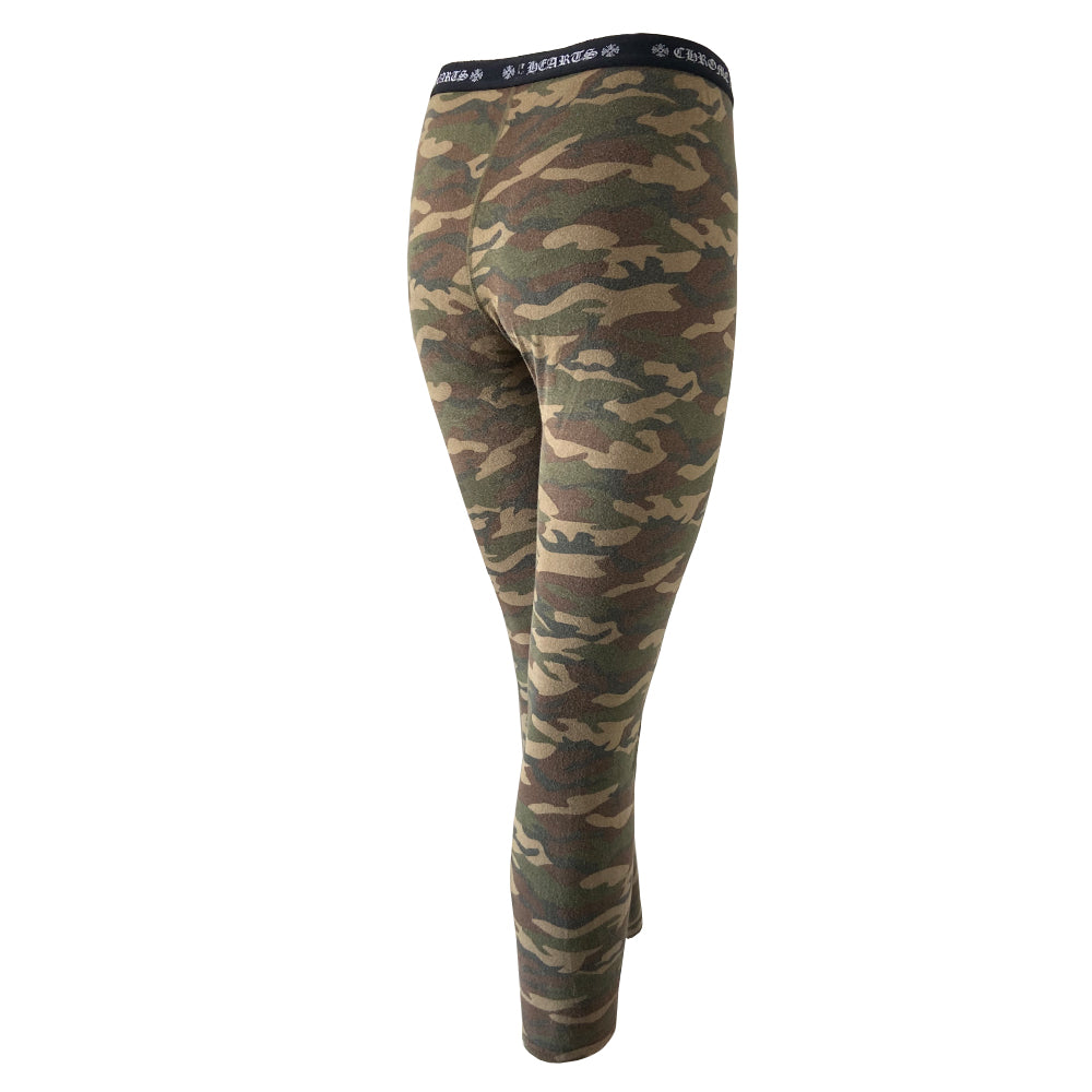 Chrome Hearts camouflage print leggings circa early 2000’s with Chrome Hearts logo elastic waistband 