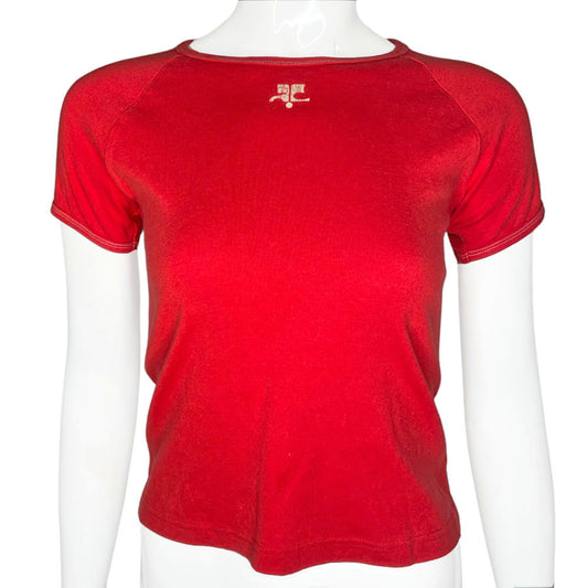 Courreges Short Sleeve Logo Baby Tee - S