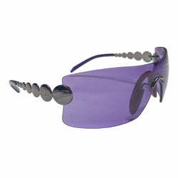 Christian Dior Millennium sunglasses from 2001 with frameless purple lenses with gunmetal-tone hardware Dior logo engraved on arms. Included: Original hang tag, cleaning cloth, fabric duster, hard case. Made in Austria 