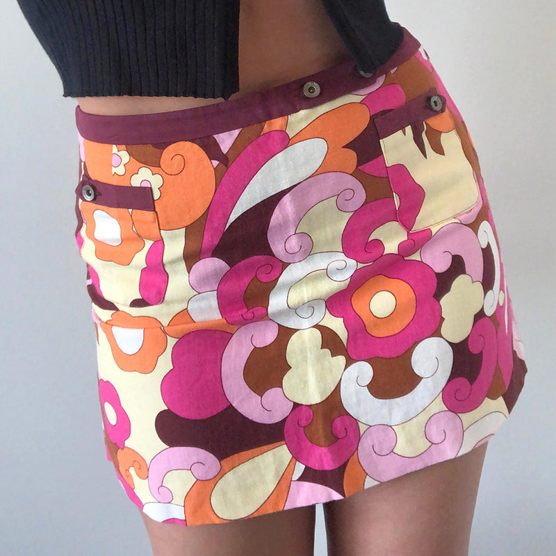 D&G Printed Mini Skirt - M