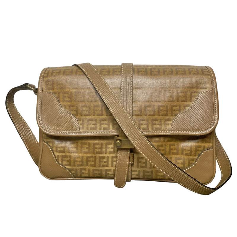 Classic True Vintage Fendi Zucca Hand Bag, Leather Lining Inside