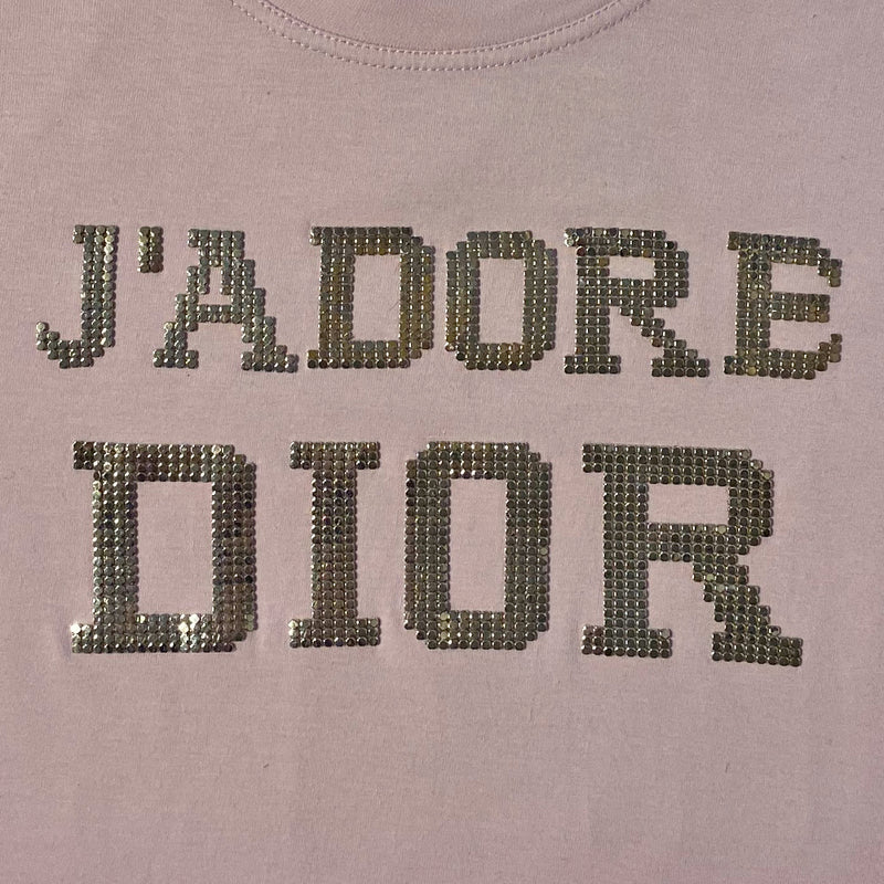 Christian Dior Pink Latest Blonde Chainmail Logo Tee - M