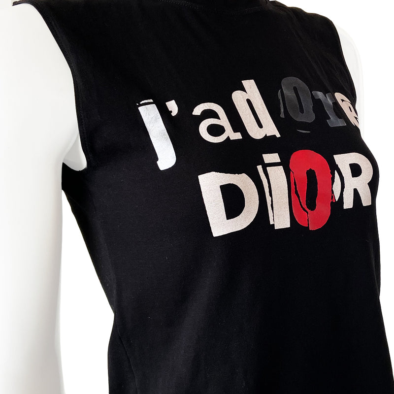Christian Dior J’Adore Dior Ransom Note Letters Sleeveless Tee - M