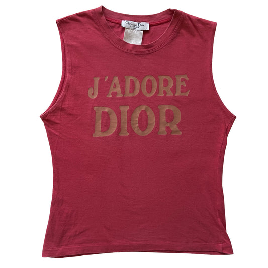 Christian Dior Red J’Adore Dior 1947 World Champion Sleeveless Tee - M