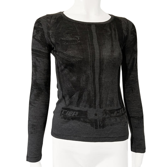 Jean Paul Gaultier Trompe L’Oeil Leather Jacket Top - M