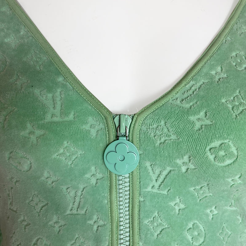 Louis Vuitton Mint Green Monogram Velour Zip Jacket - 36 – Angeles