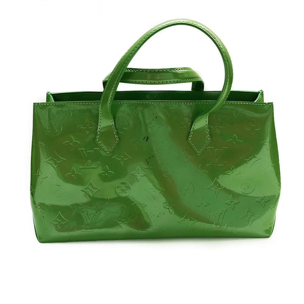 Louis Vuitton Wilshire PM Circa 1998-2000s Marks on the exterior and interior trim glazing. Gold-tone hardware and exterior engraved name plate Matching textile interior with one zip pocket Single D-ring lobster claw style interior closure Color: Vert Tonic