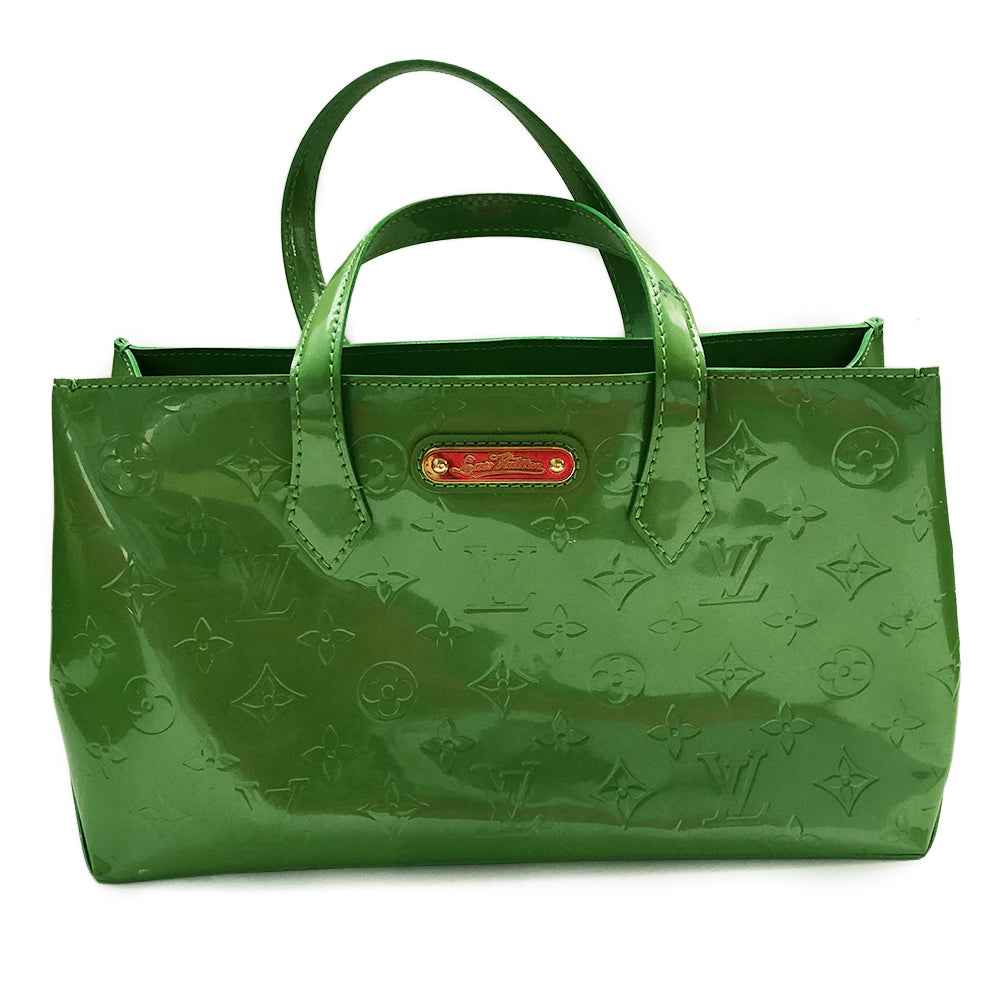 Louis Vuitton Wilshire PM Circa 1998-2000s Marks on the exterior and interior trim glazing. Gold-tone hardware and exterior engraved name plate Matching textile interior with one zip pocket Single D-ring lobster claw style interior closure Color: Vert Tonic