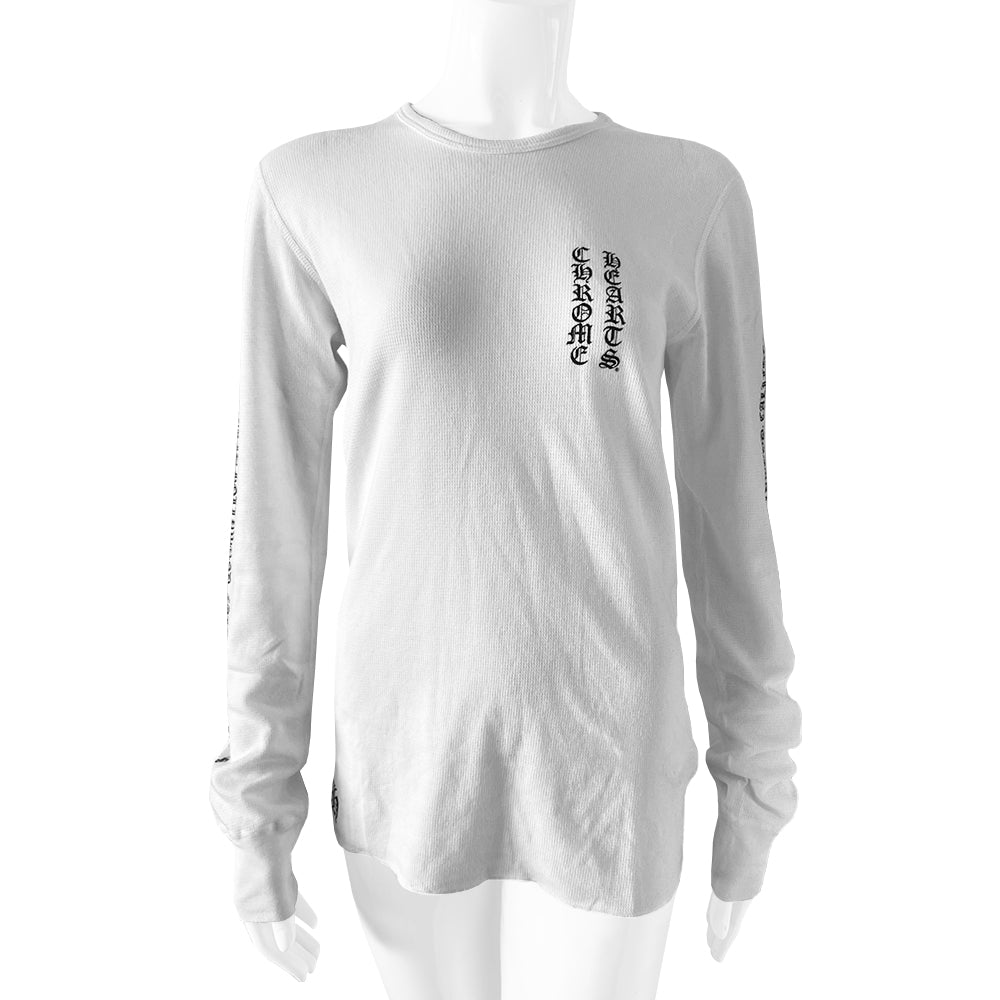 Chrome Hearts Cross White Thermal Long Sleeve Tee - L