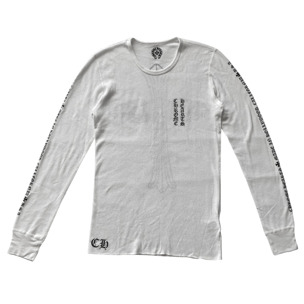 Chrome Hearts Cross White Thermal Long Sleeve Tee - L